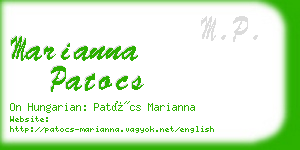 marianna patocs business card